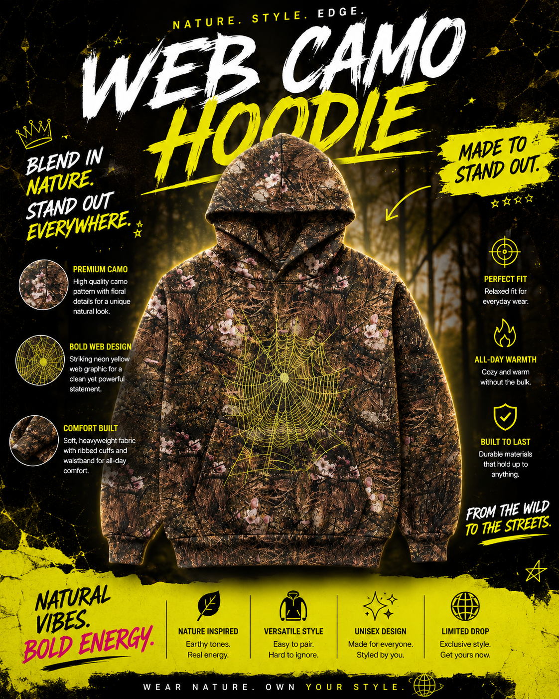 Web Camo Hoodie – Nature Edition - Best Products