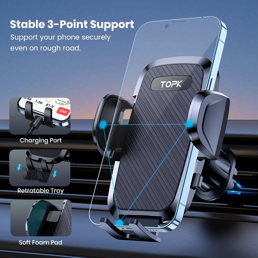 360° Phone Holder for Car Dashboard - NexaTech