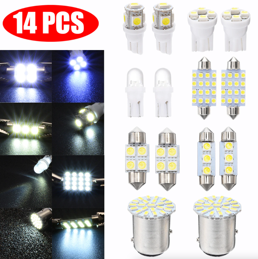 14Pcs T10 36mm LED Interior Car Accessories Kit Map Dome License Plate Lights - Best Products