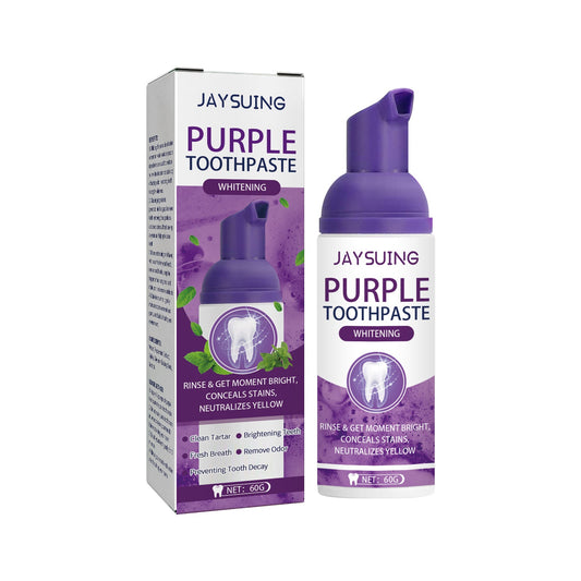 Jaysuing Purple Tooth Whitening Toothpaste, Brightens Teeth Cleans Stains And Relieves Bad Breath Beautiful Teeth Toothpaste - Best Products