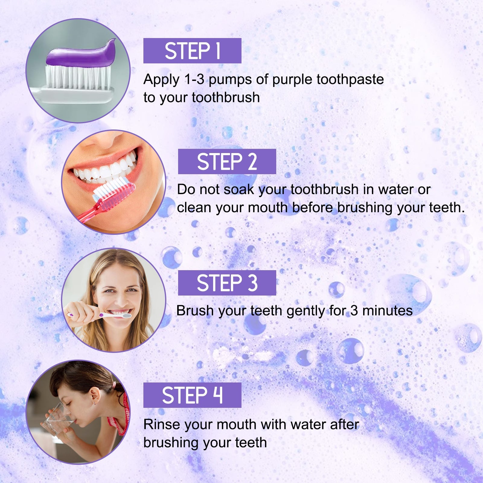 Jaysuing Purple Tooth Whitening Toothpaste, Brightens Teeth Cleans Stains And Relieves Bad Breath Beautiful Teeth Toothpaste - Best Products