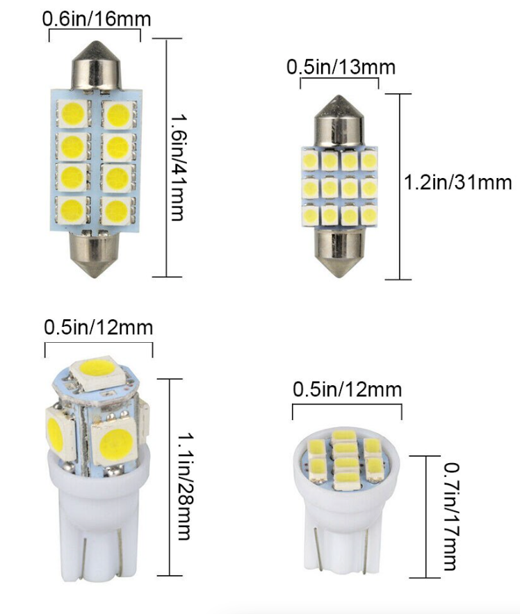 14Pcs T10 36mm LED Interior Car Accessories Kit Map Dome License Plate Lights - Best Products